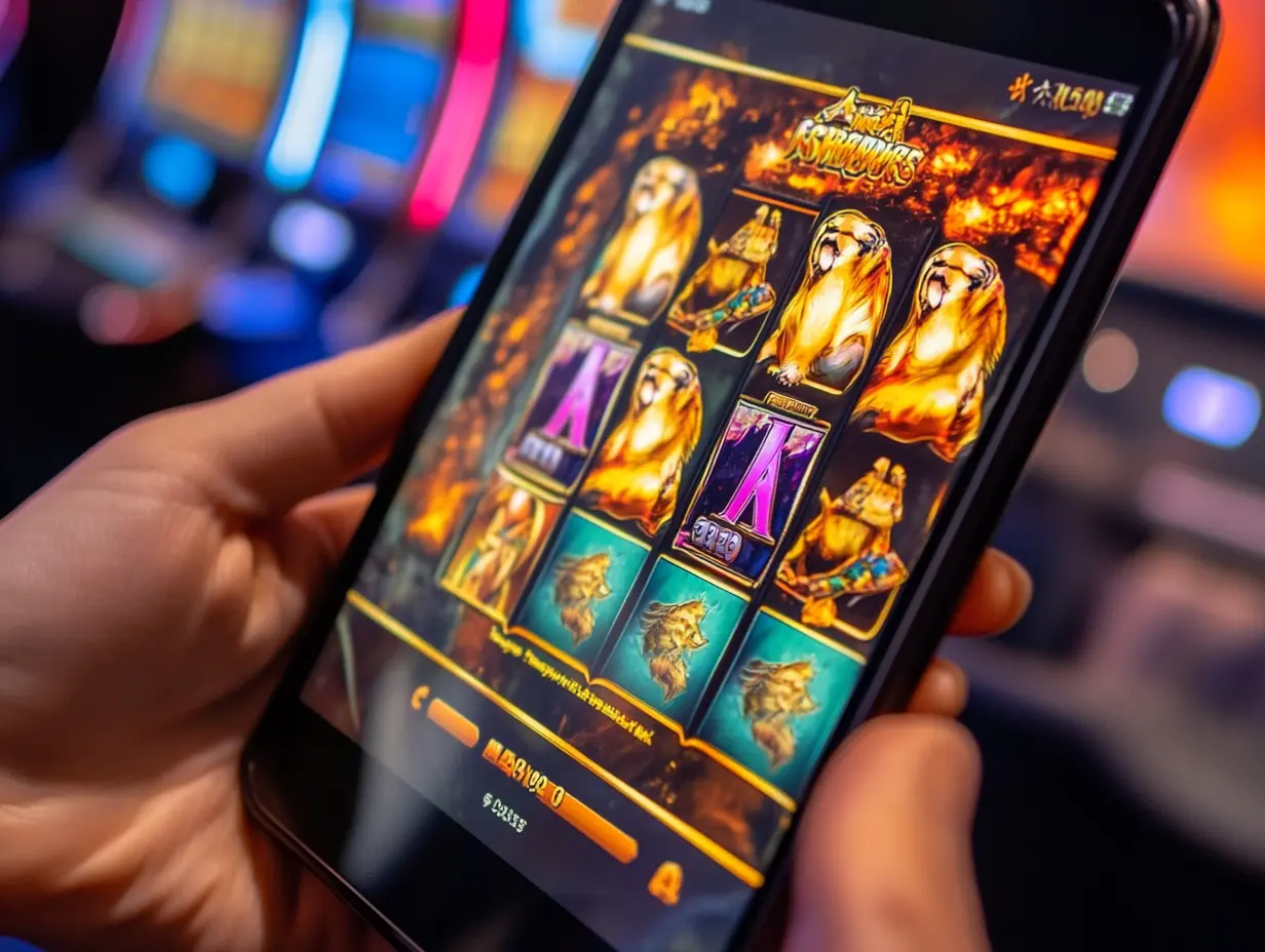 African Grand Casino - Mobile Slide 3 featuring a safari slot