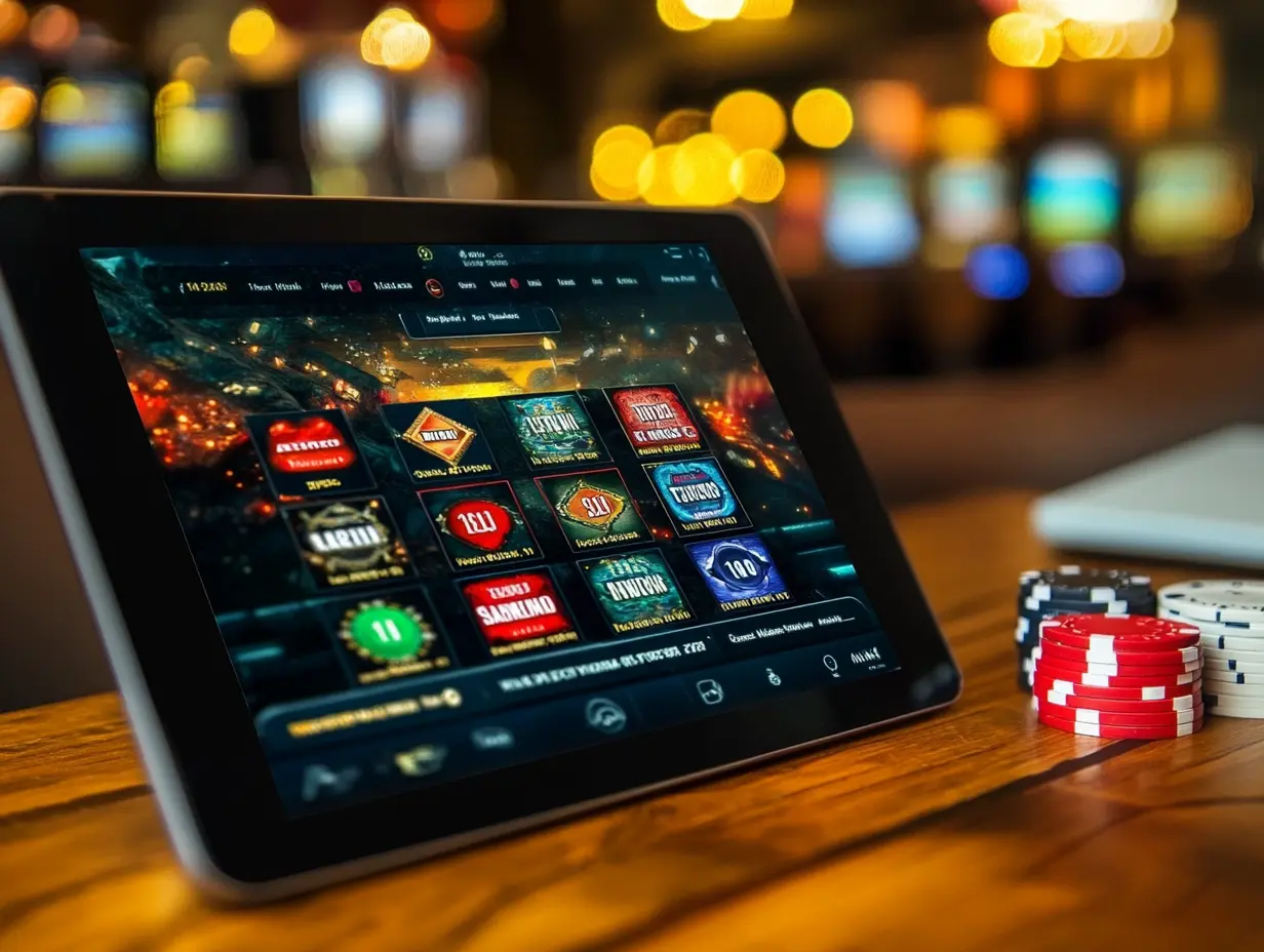 Grand Rush Casino - Mobile Slide 3 featuring a progressive slot