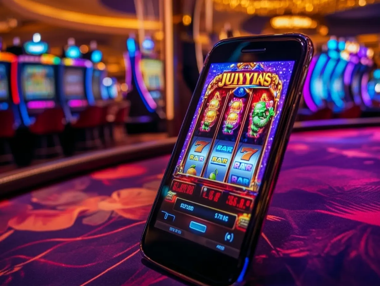 Juicy Vegas Casino - Hero Slide 4 emphasizing mobile compatibility