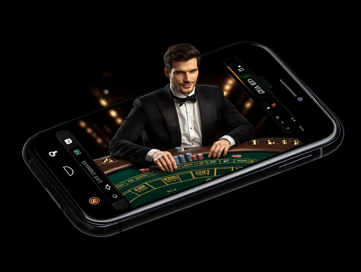 Springbok Casino - Mobile Slide 4 demonstrating live dealer gameplay